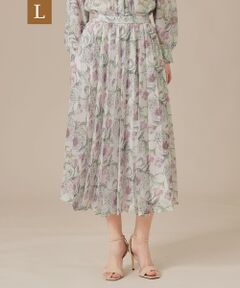 MACKINTOSH LONDON(L Size) / マッキントッシュ ロンドン (エル サイズ) ロング・マキシ丈スカート | 【L】【婦人画報掲載】【BIBURY FLOWER】ドローイングカラーバイブリーフラワースカート