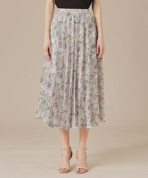 MACKINTOSH LONDON(L Size) / マッキントッシュ ロンドン (エル サイズ) ロング・マキシ丈スカート | 【L】【婦人画報掲載】【BIBURY FLOWER】ドローイングカラーバイブリーフラワースカート | 詳細3