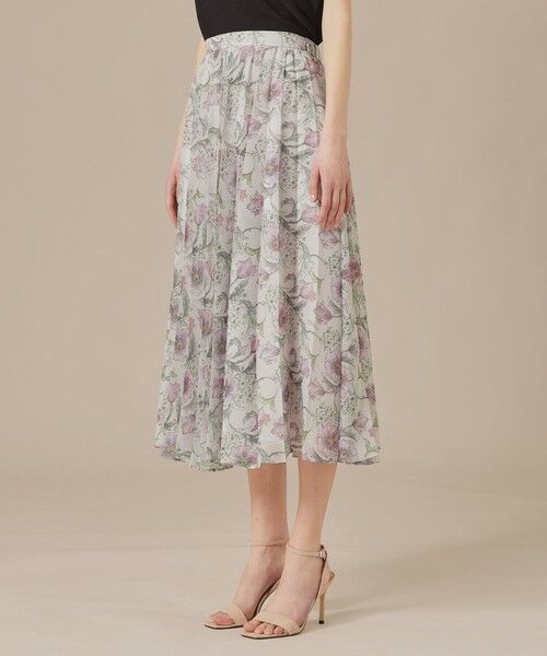 MACKINTOSH LONDON(L Size) / マッキントッシュ ロンドン (エル サイズ) ロング・マキシ丈スカート | 【L】【婦人画報掲載】【BIBURY FLOWER】ドローイングカラーバイブリーフラワースカート | 詳細4