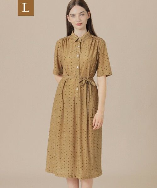 MACKINTOSH LONDON(L Size) / マッキントッシュ ロンドン (エル サイズ) ロング・マキシ丈ワンピース | 【L】【WEB・一部店舗限定】アスタープリントジャージワンピース(ベージュ2)