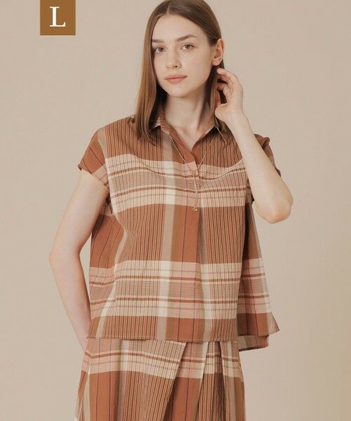 MACKINTOSH LONDON(L Size)/マッキントッシュ ロンドン (エル サイズ) 【L】ブライトチェックブラウス ベージュ6 44 MACKINTOSH LONDON(L Size)/マッキントッシュ ロンドン (エル サイズ) 【L】ブライトチェックブラウス ベージュ6 44