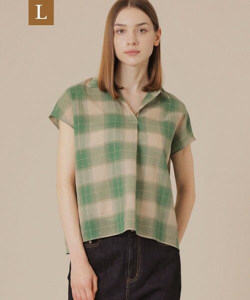 MACKINTOSH LONDON(L Size)/マッキントッシュ ロンドン (エル サイズ) 【L】ブライトチェックブラウス グリーン2 44 MACKINTOSH LONDON(L Size)/マッキントッシュ ロンドン (エル サイズ) 【L】ブライトチェックブラウス グリーン2 44