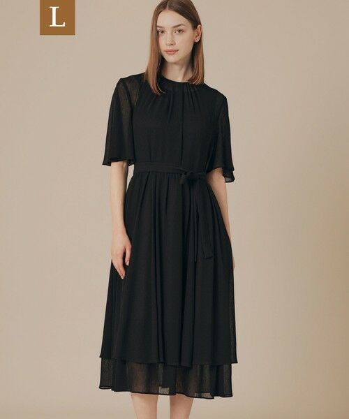 MACKINTOSH LONDON(L Size) / マッキントッシュ ロンドン (エル サイズ) ロング・マキシ丈ワンピース | 【L】ポリエステルクレープワンピース(ブラック)