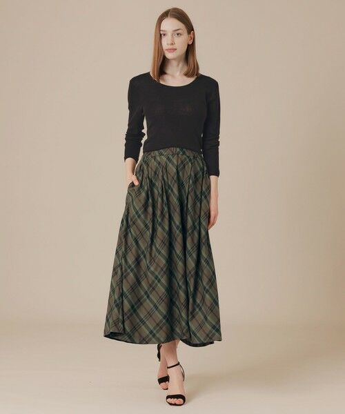 MACKINTOSH LONDON(L Size) / マッキントッシュ ロンドン (エル サイズ) ロング・マキシ丈スカート | 【L】ファインキュプラポリエステルチェックスカート | 詳細2