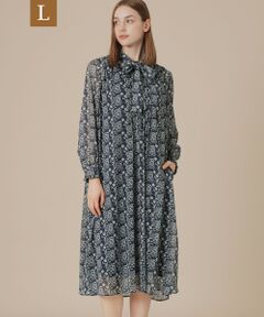 MACKINTOSH LONDON(L Size) / マッキントッシュ ロンドン (エル サイズ) ロング・マキシ丈ワンピース | 【L】【BIBURY FLOWER】バイカラーバイブリークレープワンピース