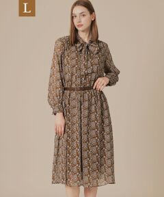 MACKINTOSH LONDON(L Size) / マッキントッシュ ロンドン (エル サイズ) ロング・マキシ丈ワンピース | 【L】【BIBURY FLOWER】バイカラーバイブリークレープワンピース