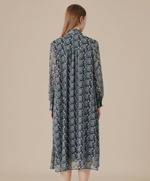 MACKINTOSH LONDON(L Size) / マッキントッシュ ロンドン (エル サイズ) ロング・マキシ丈ワンピース | 【L】【BIBURY FLOWER】バイカラーバイブリークレープワンピース | 詳細6