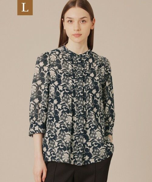 MACKINTOSH LONDON(L Size)/マッキントッシュ ロンドン (エル サイズ) 【L】【BIBURY FLOWER】シルエットバイブリーボイルブラウス ネイビー 44 MACKINTOSH LONDON(L Size)/マッキントッシュ ロンドン (エル サイズ) 【L】【BIBURY FLOWER】シルエットバイブリーボイルブラウス ネイビー 44