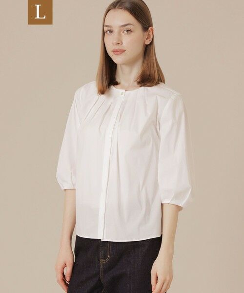 MACKINTOSH LONDON(L Size) / マッキントッシュ ロンドン (エル サイズ) シャツ・ブラウス | 【L】コットンナイロンストレッチブラウス（オフホワイト）