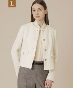 MACKINTOSH LONDON(L Size) / マッキントッシュ ロンドン (エル サイズ) ノーカラージャケット | 【L】ベルベットヤーンツイードジャケット