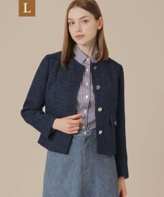 MACKINTOSH LONDON(L Size) / マッキントッシュ ロンドン (エル サイズ) ノーカラージャケット | 【L】ベルベットヤーンツイードジャケット