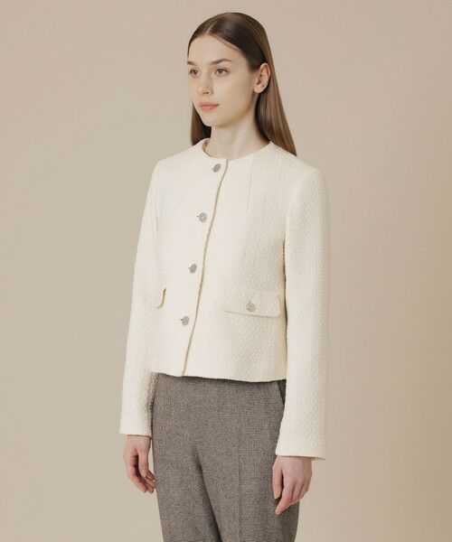 MACKINTOSH LONDON(L Size) / マッキントッシュ ロンドン (エル サイズ) ノーカラージャケット | 【L】ベルベットヤーンツイードジャケット | 詳細4