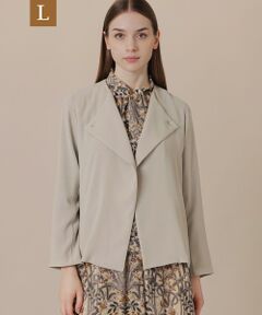 MACKINTOSH LONDON(L Size) / マッキントッシュ ロンドン (エル サイズ) ノーカラージャケット | 【L】パウダリーソフトジョーゼットジャケット