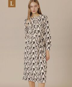 MACKINTOSH LONDON(L Size) / マッキントッシュ ロンドン (エル サイズ) ロング・マキシ丈ワンピース | 【L】レトロタイルプリントワンピース