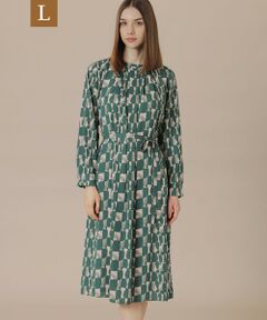 MACKINTOSH LONDON(L Size) / マッキントッシュ ロンドン (エル サイズ) ロング・マキシ丈ワンピース | 【L】レトロタイルプリントワンピース