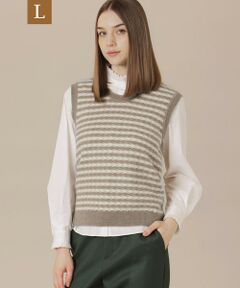 MACKINTOSH LONDON(L Size) / マッキントッシュ ロンドン (エル サイズ) ニット・セーター | 【L】アルパカスレッドボーダーニットベスト