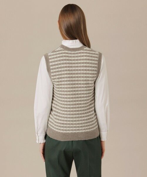 MACKINTOSH LONDON(L Size) / マッキントッシュ ロンドン (エル サイズ) ニット・セーター | 【L】アルパカスレッドボーダーニットベスト | 詳細4