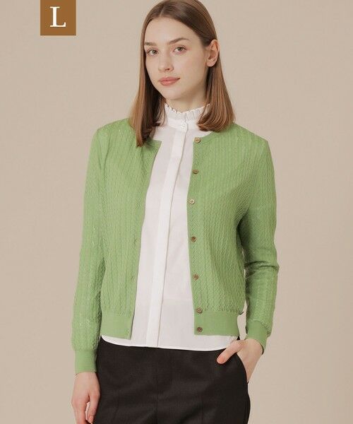 MACKINTOSH LONDON(L Size)/マッキントッシュ ロンドン (エル サイズ) 【L】クリアニットレーシーカーディガン グリーン 44