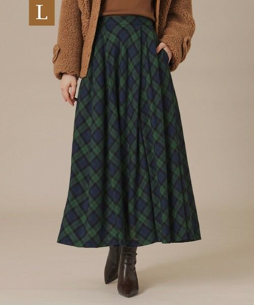 MACKINTOSH LONDON(L Size)/マッキントッシュ ロンドン (エル サイズ) 【L】シアーウールチェックスカート ネイビー 44