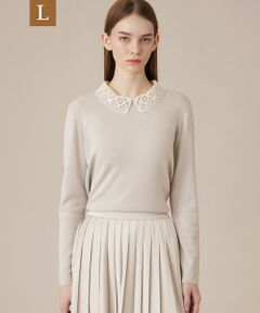 MACKINTOSH LONDON(L Size) / マッキントッシュ ロンドン (エル サイズ) ニット・セーター | 【L】レースカラーコンビニットプルオーバー