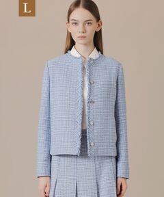 MACKINTOSH LONDON(L Size) / マッキントッシュ ロンドン (エル サイズ) ノーカラージャケット | 【L】ツイードノーカラージャケット