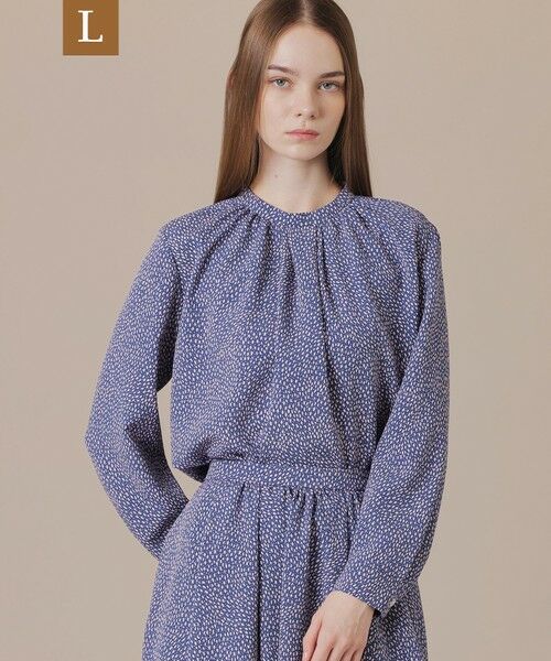 MACKINTOSH LONDON(L Size) / マッキントッシュ ロンドン (エル サイズ) シャツ・ブラウス | 【L】ライスドットプリントブラウス（ブルー5）