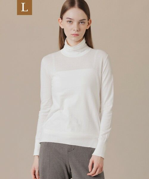 MACKINTOSH LONDON(L Size) / マッキントッシュ ロンドン (エル サイズ) ニット・セーター | 【L】【SUPER FINE LAB.】メルテッドサウラコットンタートルネックプルオーバー（オフホワイト）