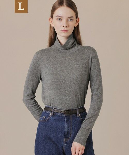 MACKINTOSH LONDON(L Size) / マッキントッシュ ロンドン (エル サイズ) ニット・セーター | 【L】【SUPER FINE LAB.】メルテッドサウラコットンタートルネックプルオーバー（グレー系2）