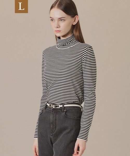 MACKINTOSH LONDON(L Size) / マッキントッシュ ロンドン (エル サイズ) ニット・セーター | 【L】【SUPER FINE LAB.】メルテッドサウラコットンタートルネックプルオーバー（チャコールグレー）