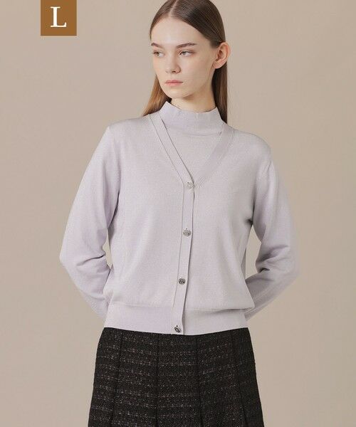 MACKINTOSH LONDON(L Size) / マッキントッシュ ロンドン (エル サイズ) ニット・セーター | 【L】シルキーラメニットカーディガン（グレー系1）