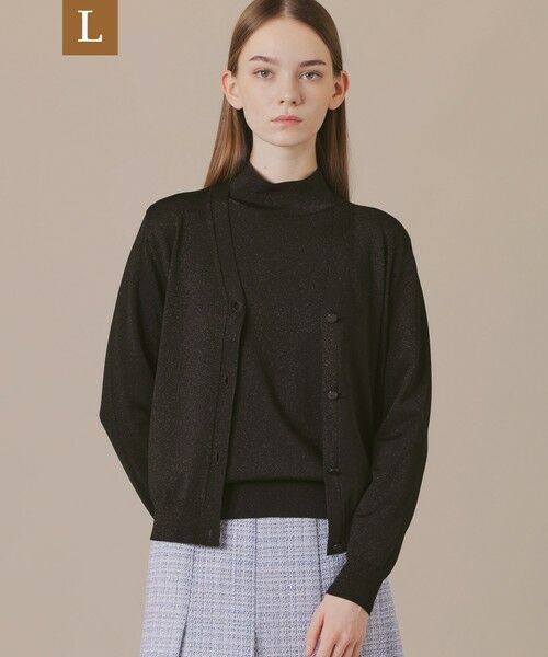 MACKINTOSH LONDON(L Size) / マッキントッシュ ロンドン (エル サイズ) ニット・セーター | 【L】シルキーラメニットカーディガン（ブラック）