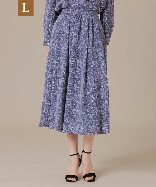 MACKINTOSH LONDON(L Size) / マッキントッシュ ロンドン (エル サイズ) ロング・マキシ丈スカート | 【L】ライスドットプリントスカート（ブルー5）