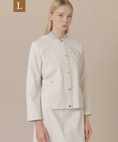 MACKINTOSH LONDON(L Size) / マッキントッシュ ロンドン (エル サイズ) ノーカラージャケット | 【L】コットンリネンブレンドオックスジャケット