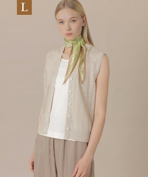 MACKINTOSH LONDON(L Size) / マッキントッシュ ロンドン (エル サイズ) ニット・セーター | 【婦人画報4月号掲載】【L】ラスターリネンニットベスト（ベージュ）
