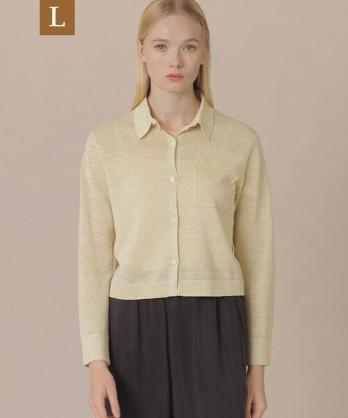 MACKINTOSH LONDON(L Size) / マッキントッシュ ロンドン (エル サイズ) ニット・セーター | 【婦人画報4月号掲載】【L】シャイニーリネンニットシャツ（イエロー）