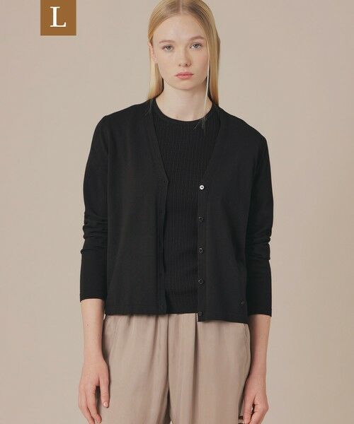 MACKINTOSH LONDON(L Size) / マッキントッシュ ロンドン (エル サイズ) ニット・セーター | 【L】ハイツイストコットンニットカーディガン（ブラック）