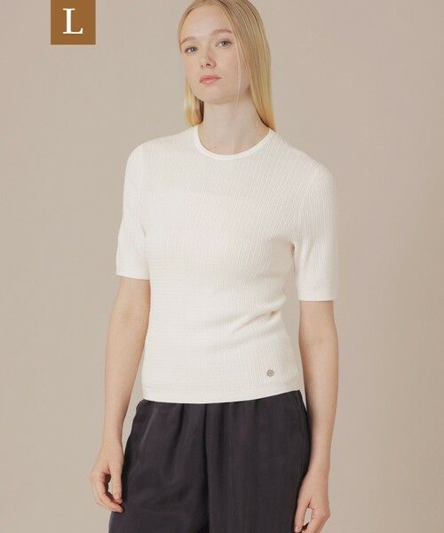 MACKINTOSH LONDON(L Size) / マッキントッシュ ロンドン (エル サイズ) ニット・セーター | 【L】ハイツイストコットンニットプルオーバー（ホワイト系その他）