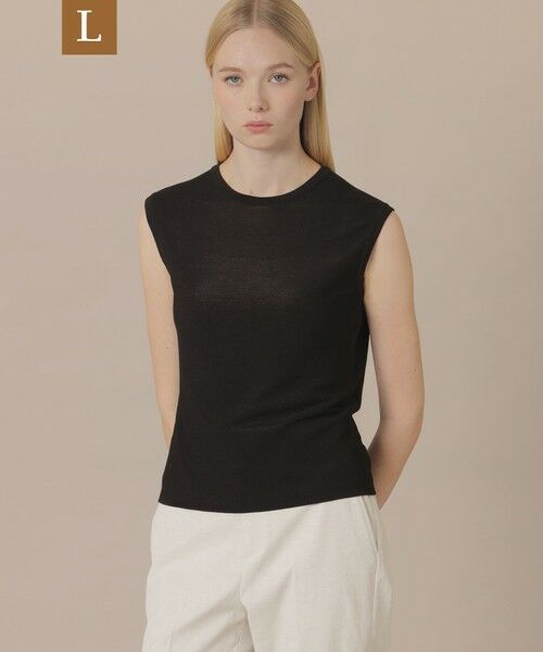 MACKINTOSH LONDON(L Size) / マッキントッシュ ロンドン (エル サイズ) ニット・セーター | 【婦人画報4月号掲載】【L】ガーターホールガーメントニットプルオーバー（ブラック）