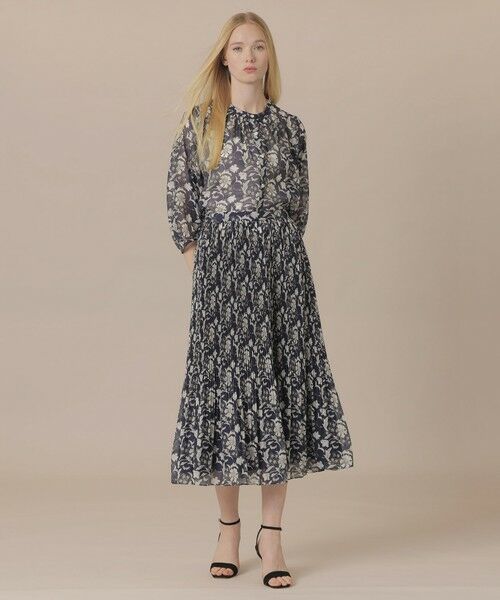 MACKINTOSH LONDON(L Size) / マッキントッシュ ロンドン (エル サイズ) ロング・マキシ丈スカート | 【婦人画報4月号掲載】【L】【BIBURY FLOWER】バイブリーオーガンジースカート | 詳細3