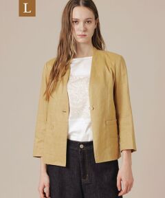 MACKINTOSH LONDON(L Size) / マッキントッシュ ロンドン (エル サイズ) ノーカラージャケット | 【eclat5月号掲載】【L】リネンストレッチジャケット