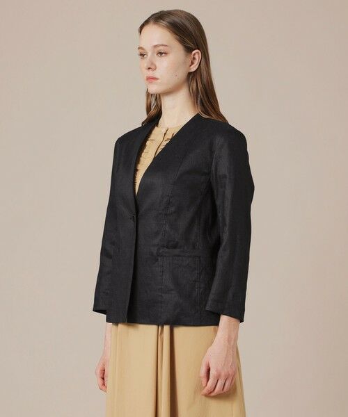 MACKINTOSH LONDON(L Size) / マッキントッシュ ロンドン (エル サイズ) ノーカラージャケット | 【eclat5月号掲載】【L】リネンストレッチジャケット | 詳細4