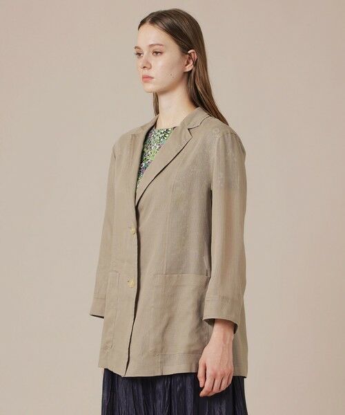 MACKINTOSH LONDON(L Size) / マッキントッシュ ロンドン (エル サイズ) ノーカラージャケット | 【eclat5月号掲載】【L】シアーコットンドビージャケット | 詳細4