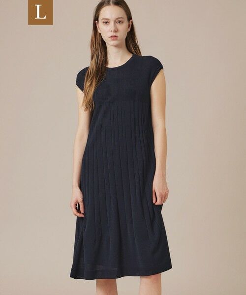 MACKINTOSH LONDON(L Size) / マッキントッシュ ロンドン (エル サイズ) ロング・マキシ丈ワンピース | 【eclat5月号掲載】【L】エアリーホールガーメントワンピース（ネイビー）