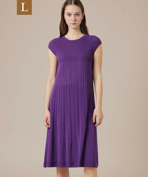 MACKINTOSH LONDON(L Size) / マッキントッシュ ロンドン (エル サイズ) ロング・マキシ丈ワンピース | 【eclat5月号掲載】【L】エアリーホールガーメントワンピース（パープル6）