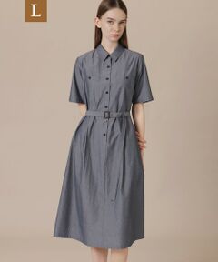 MACKINTOSH LONDON(L Size) / マッキントッシュ ロンドン (エル サイズ) ロング・マキシ丈ワンピース | 【L】ハイカウントエンザイムシャツワンピース