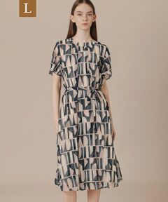 MACKINTOSH LONDON(L Size) / マッキントッシュ ロンドン (エル サイズ) ロング・マキシ丈ワンピース | 【L】ジオメトリックプリントワンピース