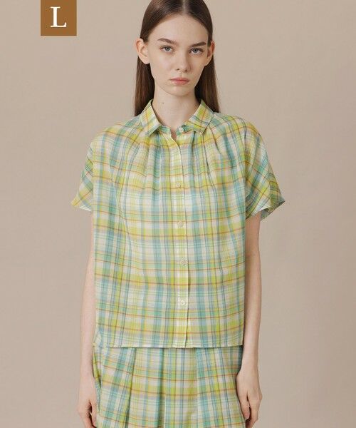 MACKINTOSH LONDON(L Size) / マッキントッシュ ロンドン (エル サイズ) シャツ・ブラウス | 【L】ハイツイストワッシャーブラウス（グリーン）
