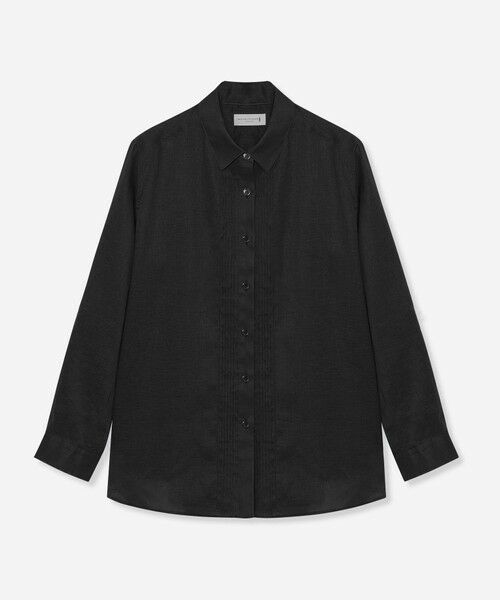 MACKINTOSH LONDON(L Size) / マッキントッシュ ロンドン (エル サイズ) シャツ・ブラウス | 【L】リネンストレッチブラウス（ブラック）
