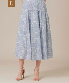 MACKINTOSH LONDON(L Size) / マッキントッシュ ロンドン (エル サイズ) ロング・マキシ丈スカート | 【L】リーフプリントタックギャザースカート