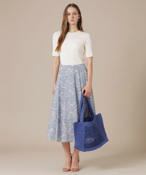 MACKINTOSH LONDON(L Size) / マッキントッシュ ロンドン (エル サイズ) ロング・マキシ丈スカート | 【L】リーフプリントタックギャザースカート | 詳細3